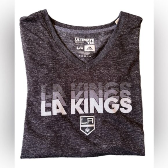 Adidas LA Kings Gray V-Neck Tee - Picture 2 of 3